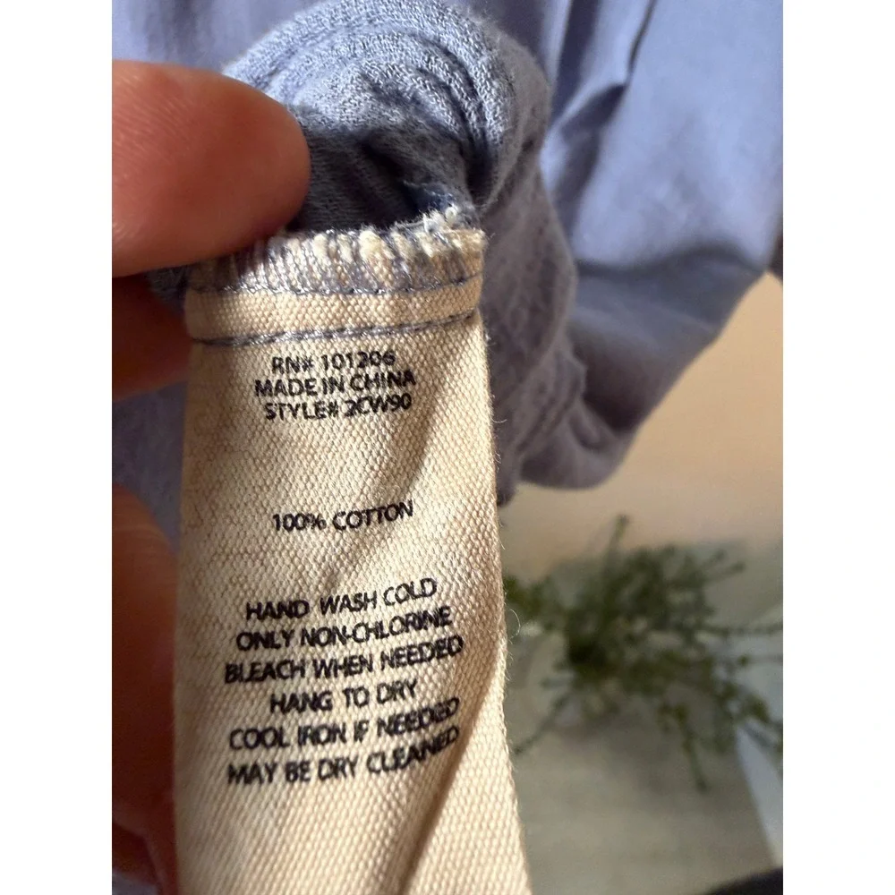 Soft Surroundings top periwinkle blue‎ layered vacation m/l oversized gauze euc